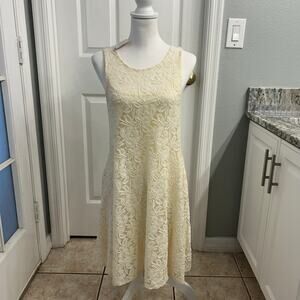 Romantic feminine Free People Ivory Lace Fit & Flare Dress | NWT | Size S